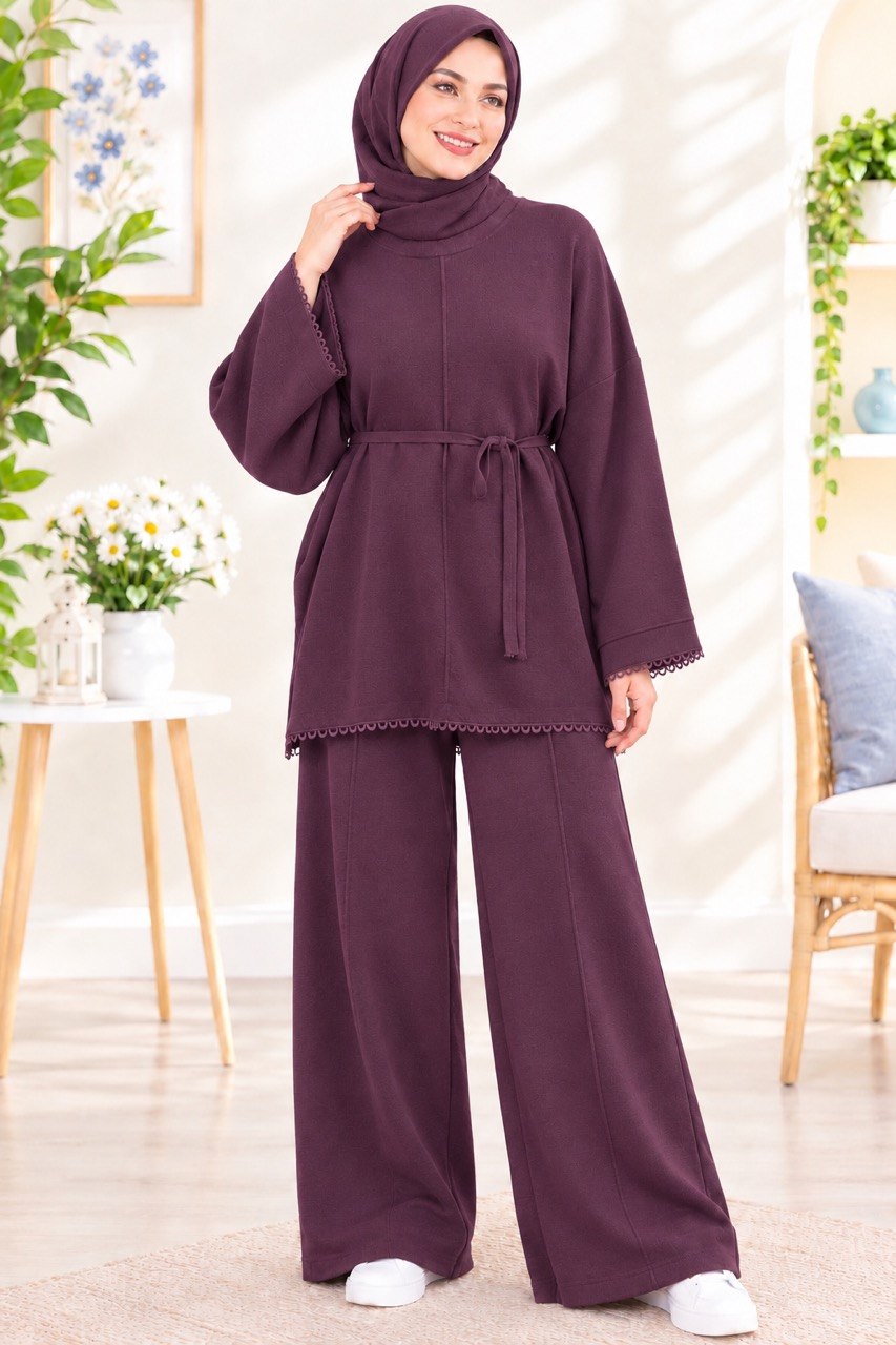 Elegance Belted Knit Outfit