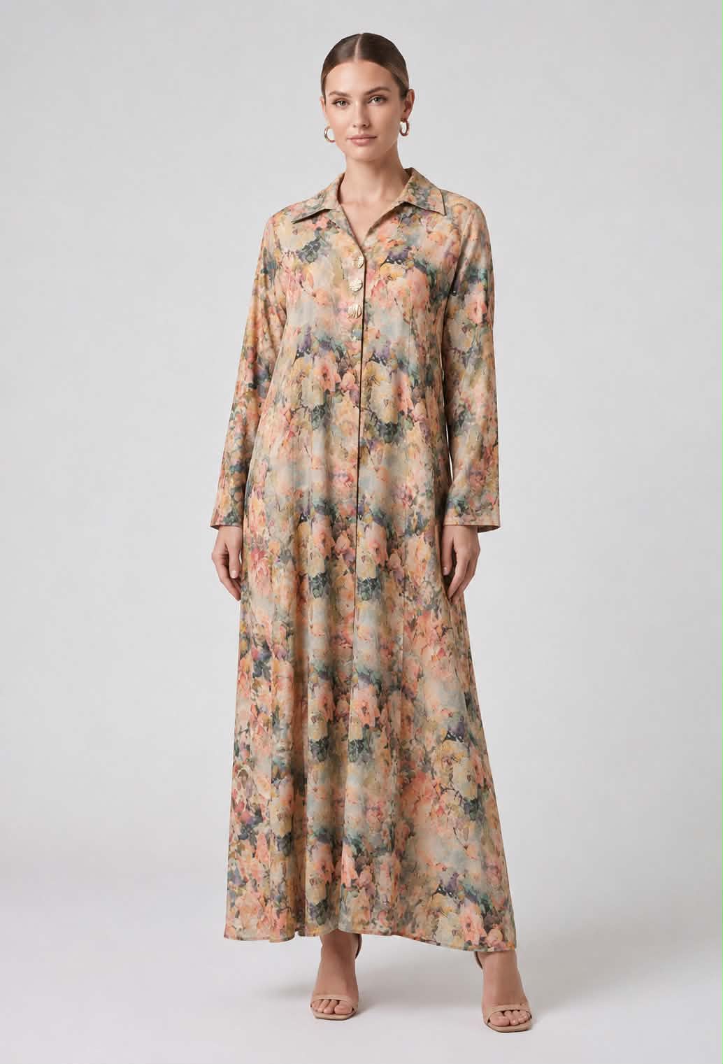The Watercolor Blooms Maxi Dress
