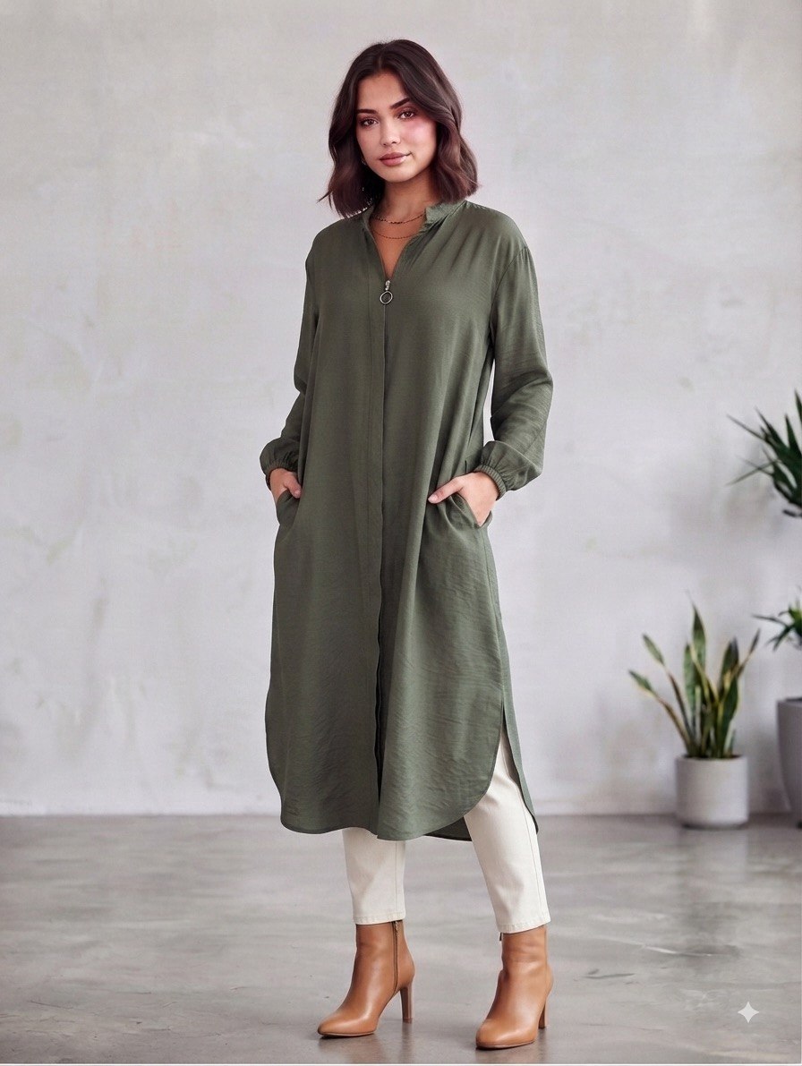 Longline Zip-Front Tunic
