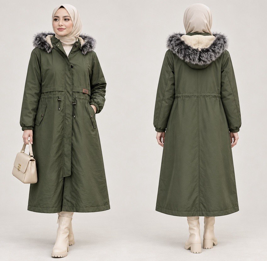 Detachable-Hood Padded Jacket with 4 Colors