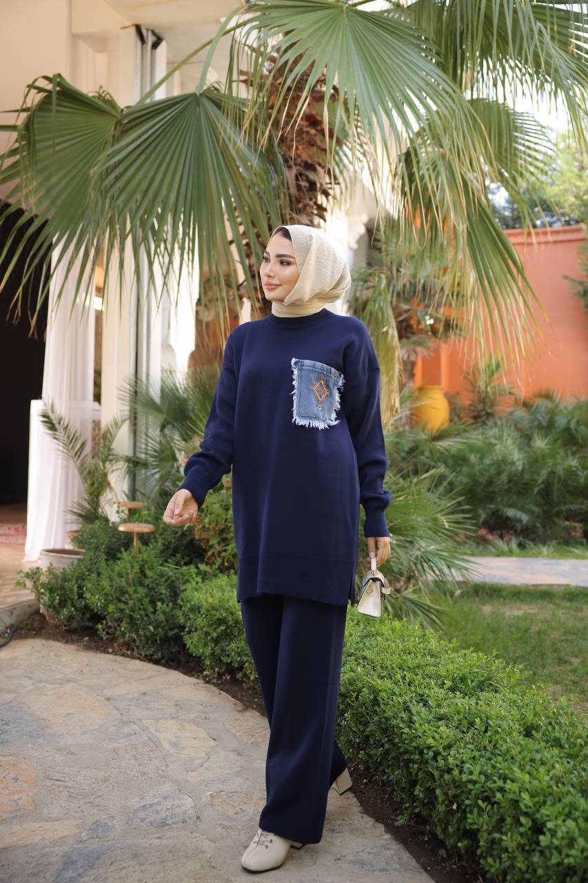 Ensemble chandail avec poche en jeans