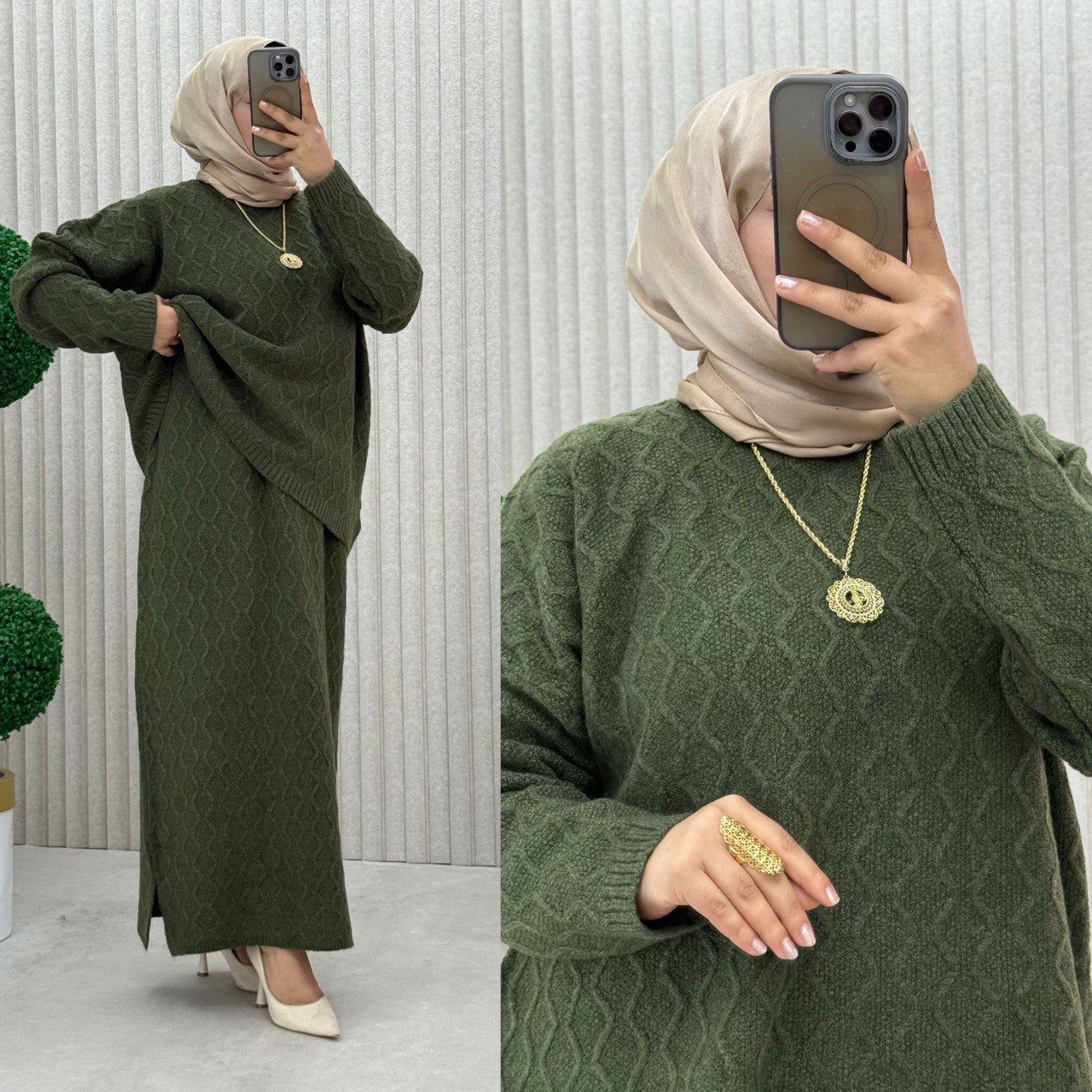 Robe 2 pieces en tricot chic