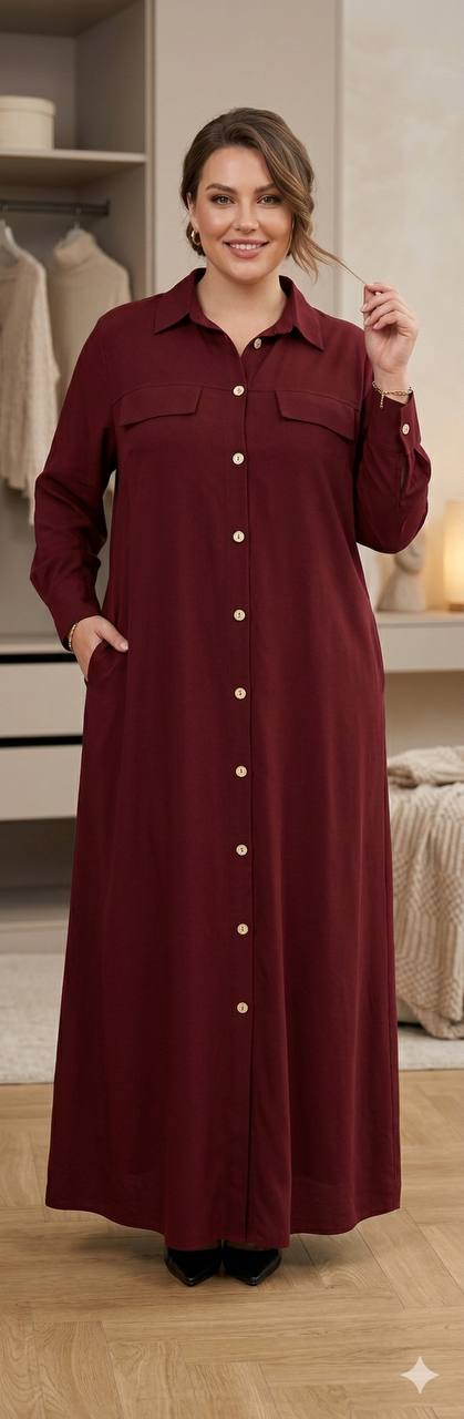 Modest Maxi Shirt Dress
