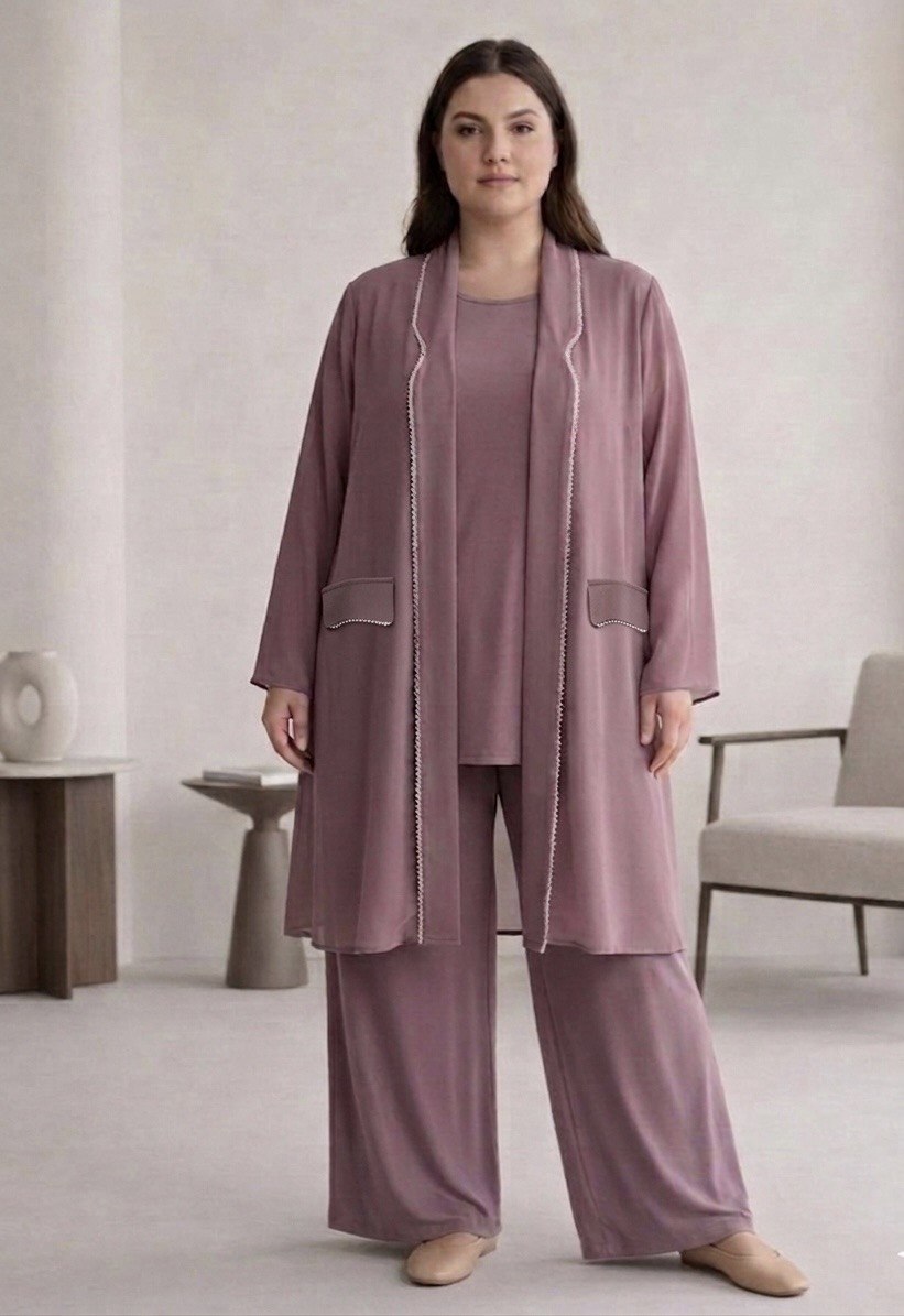 Elegant Sandy and Chiffon Set (3-Piece)
