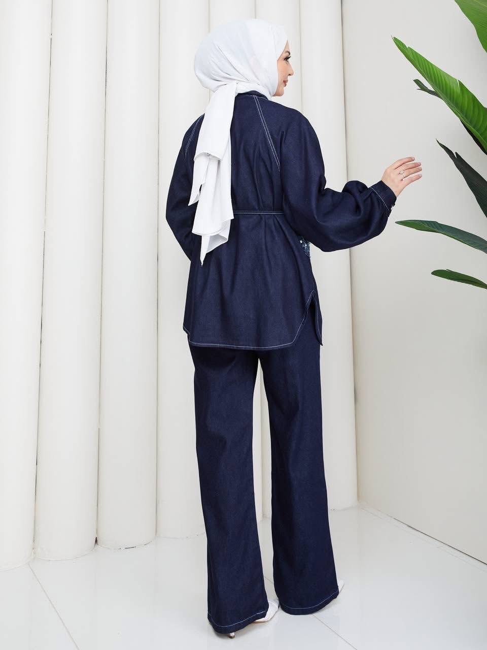 Embroidered Jeans Set(2-Piece)