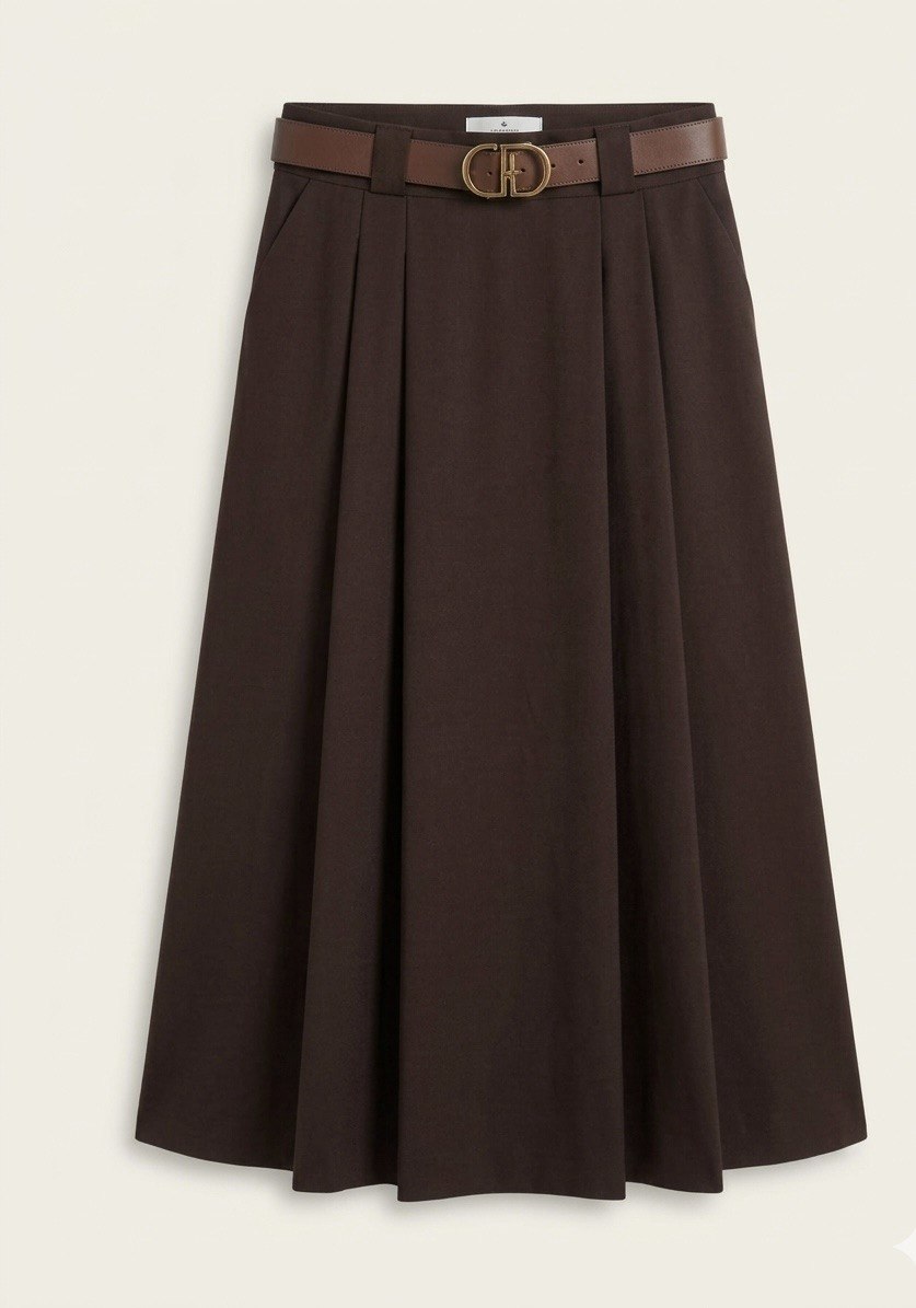 Modal Fabric Skirt With Belt