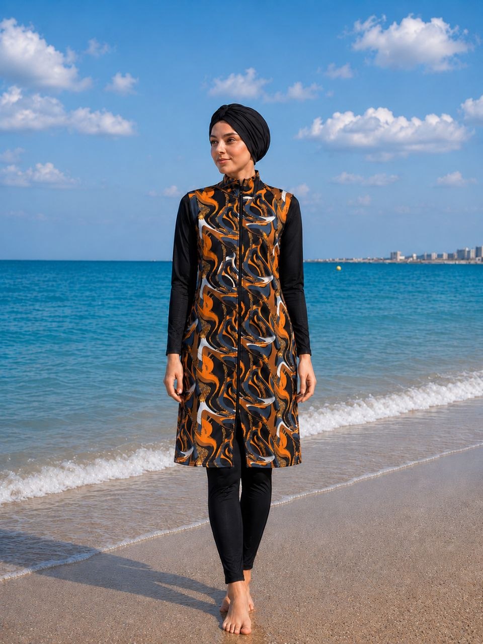 Multicolor Burkini with Turban