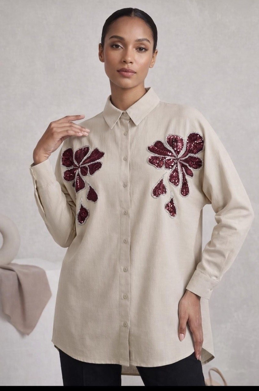 Embroidered Floral Shirt