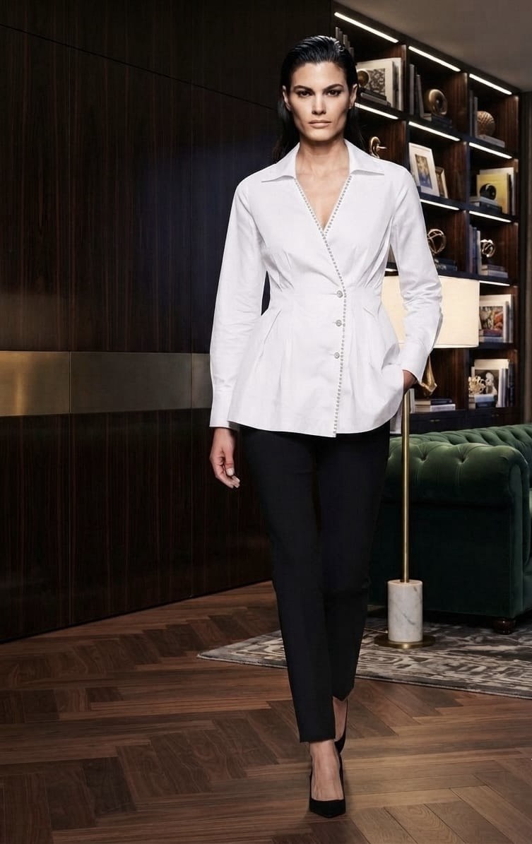 V-Neck Buttoned Shirt