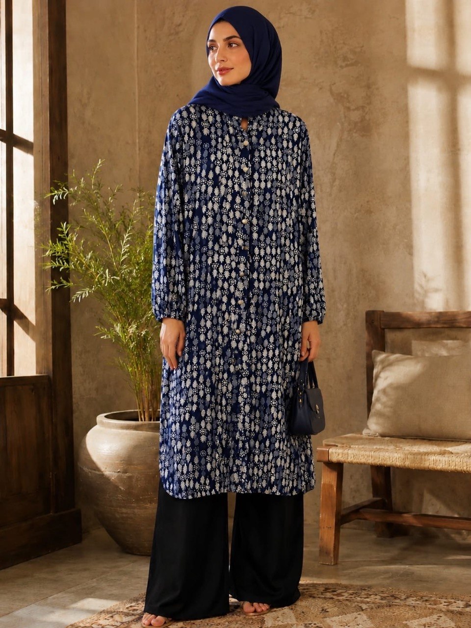Viskos Patterned Long Shirt