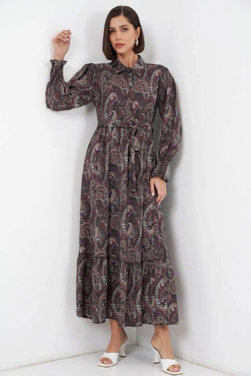 Classic Print Maxi Dress