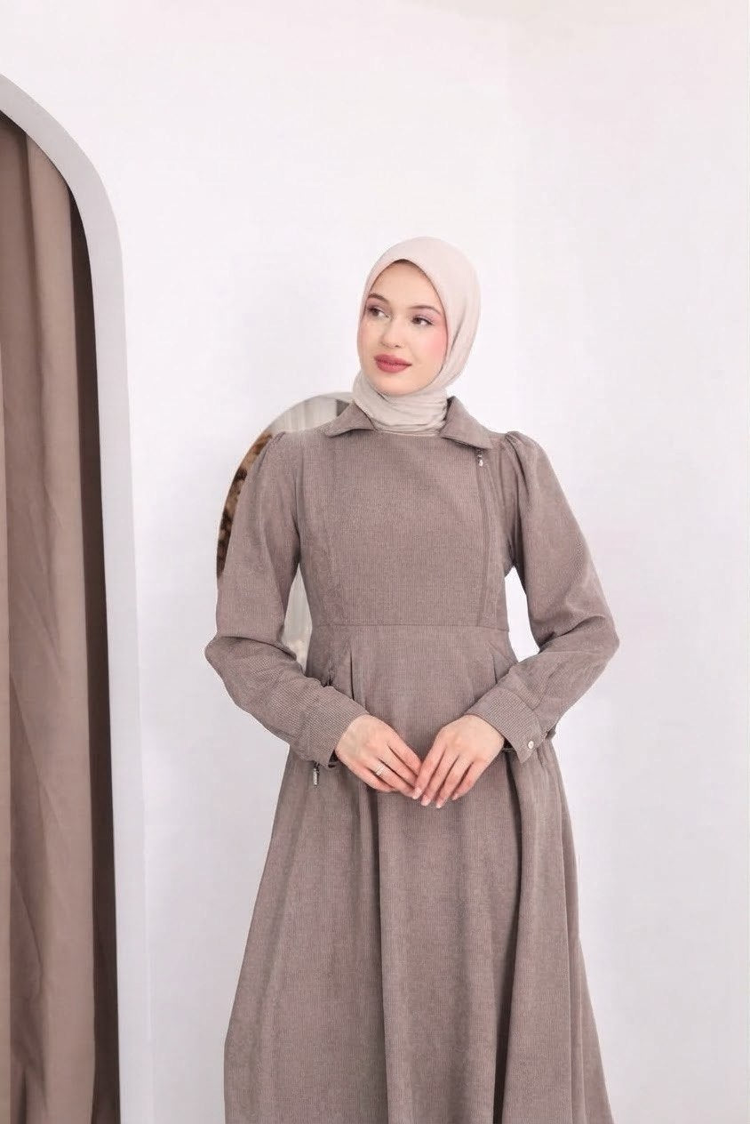 Elegant Modest Trench Dress With Belt