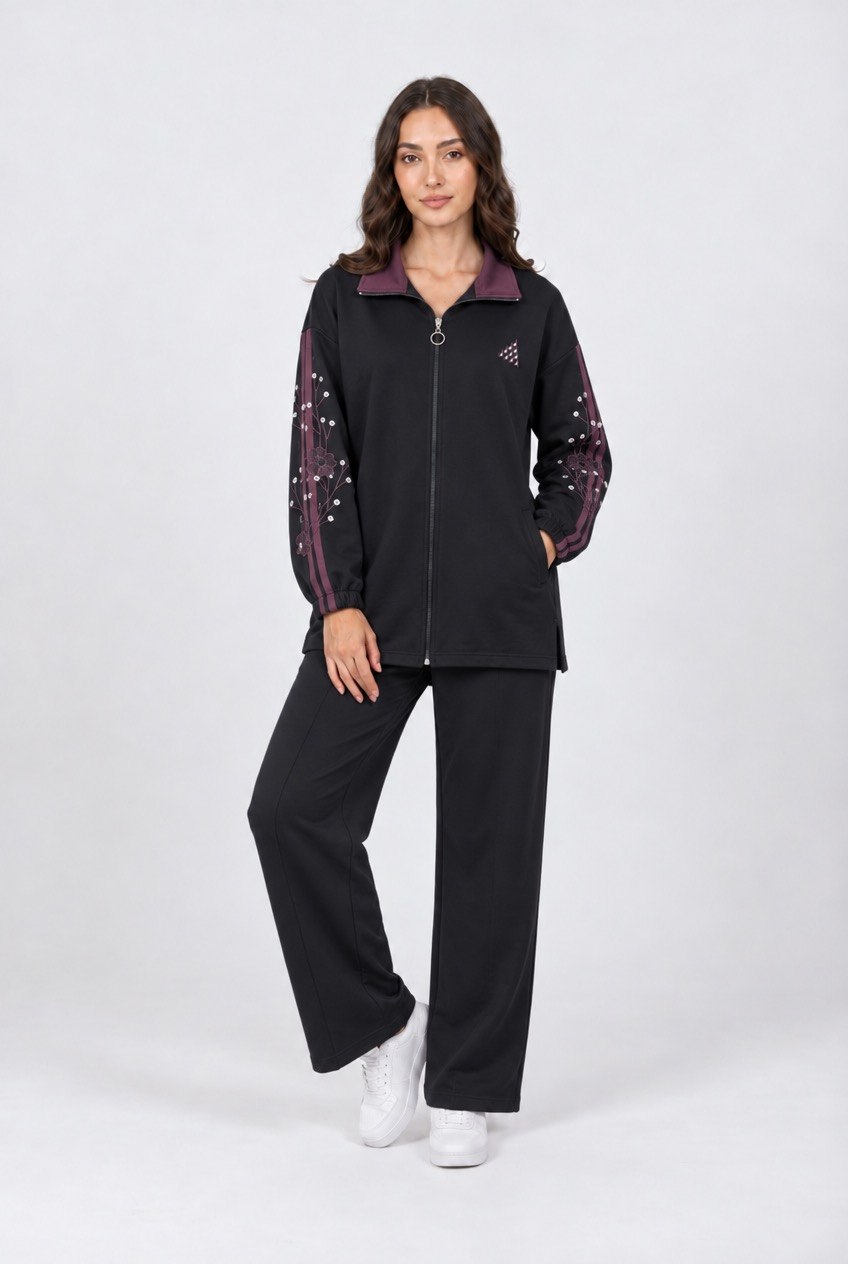 Embroidered Zip Tracksuit