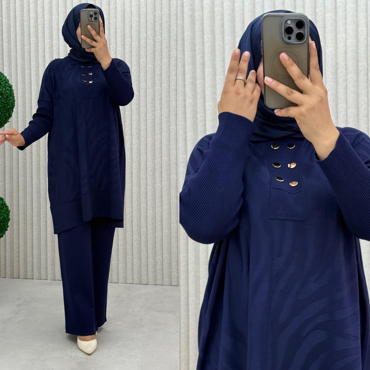 sweat shirt elegant avec boutons  et pentalon