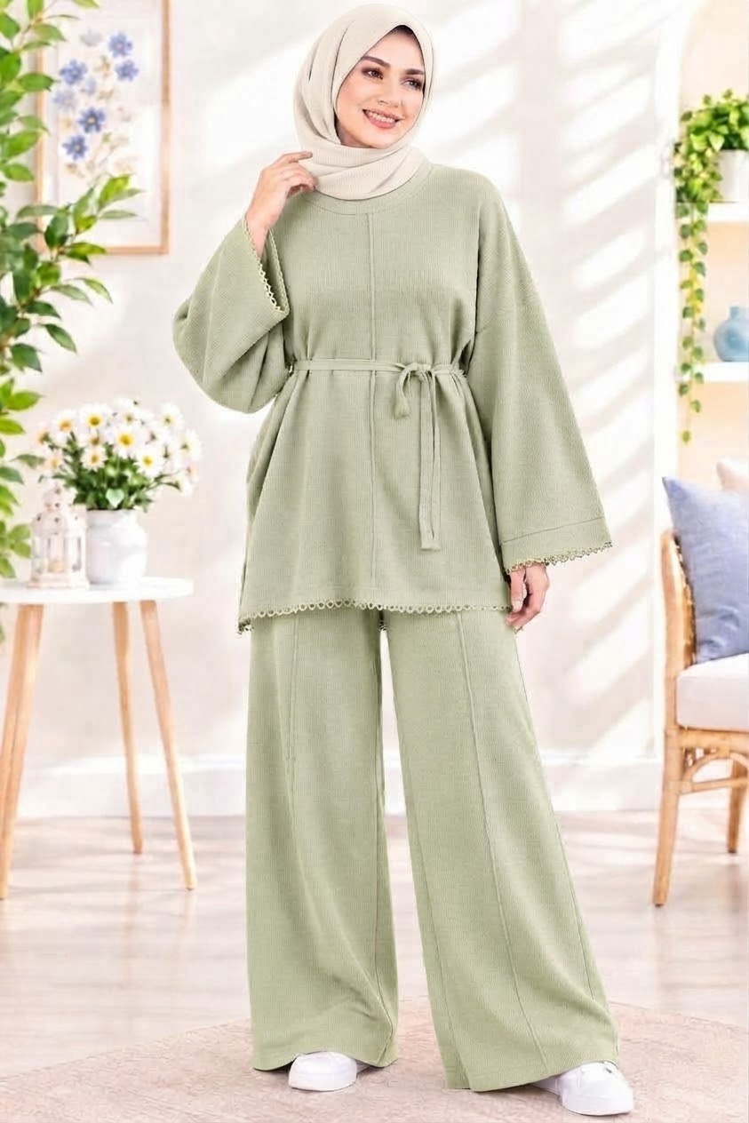 Elegance Belted Knit Outfit