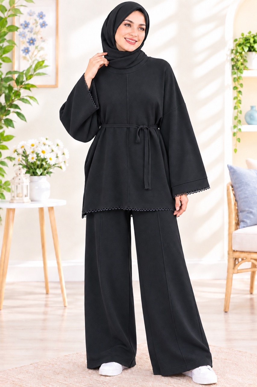 Elegance Belted Knit Outfit