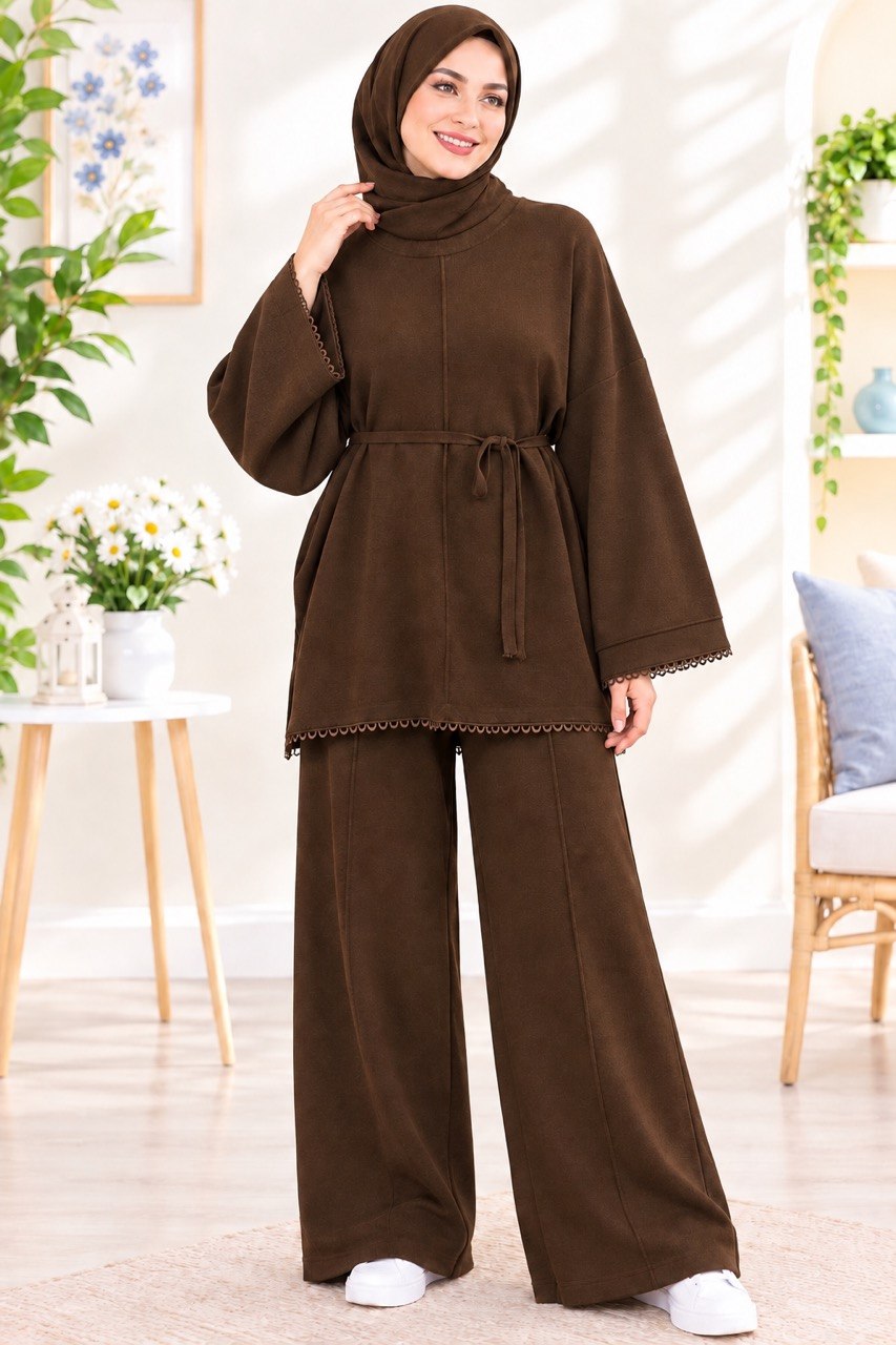 Elegance Belted Knit Outfit