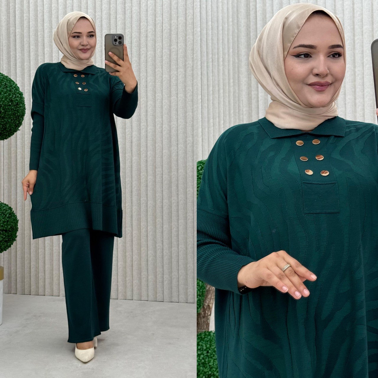 sweat shirt elegant avec boutons  et pentalon