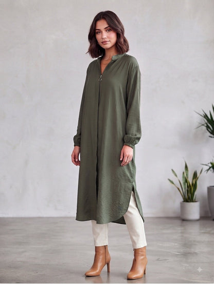 Longline Zip-Front Tunic