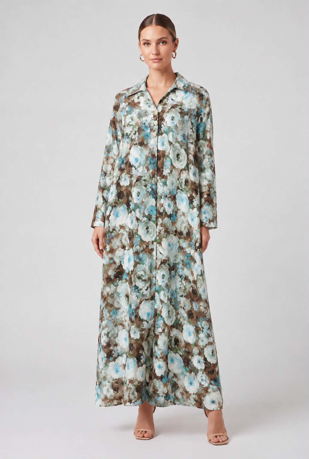 The Watercolor Blooms Maxi Dress