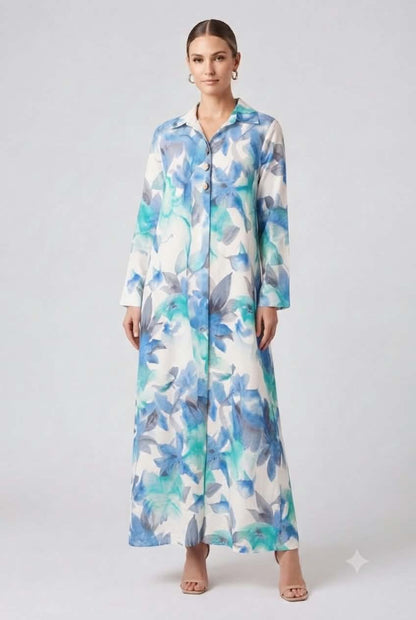 The Watercolor Blooms Maxi Dress