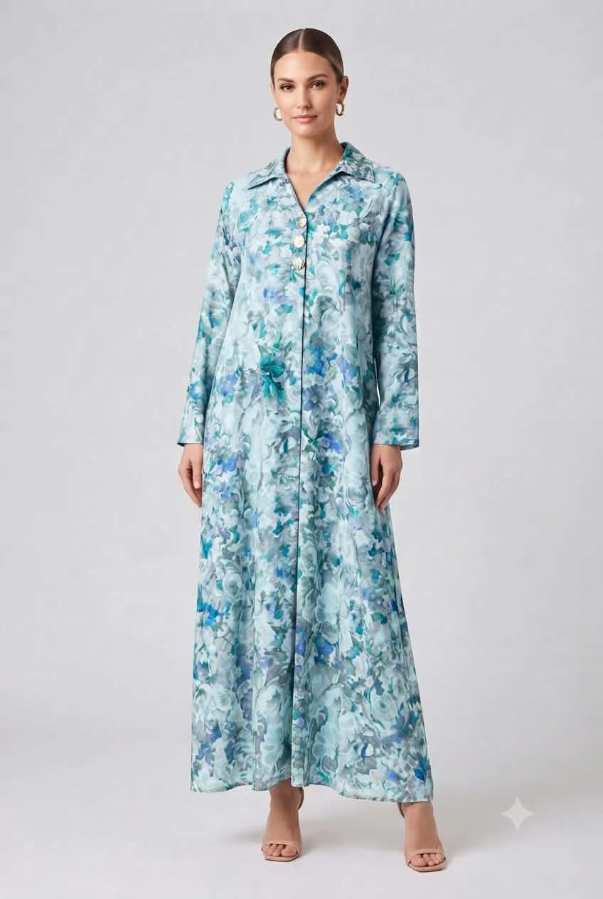 The Watercolor Blooms Maxi Dress