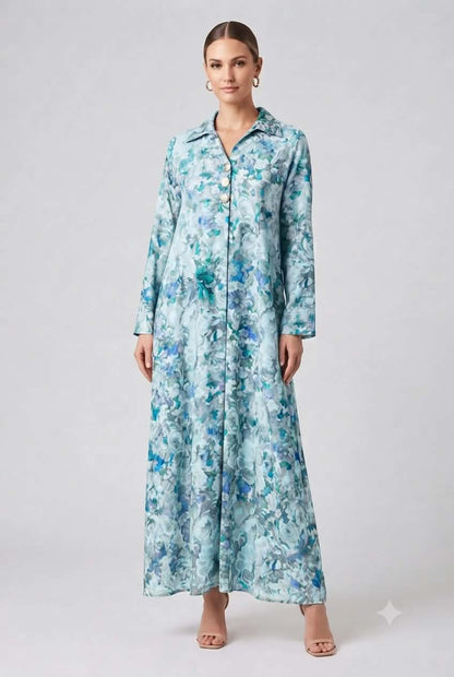 The Watercolor Blooms Maxi Dress