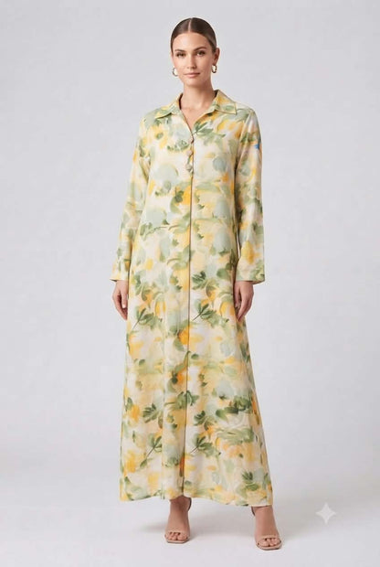 The Watercolor Blooms Maxi Dress