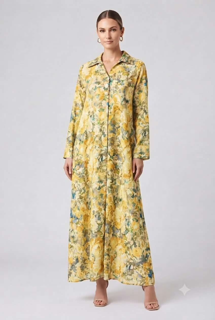 The Watercolor Blooms Maxi Dress