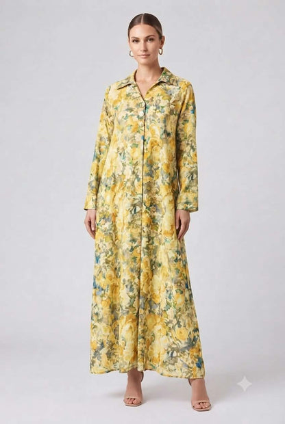 The Watercolor Blooms Maxi Dress