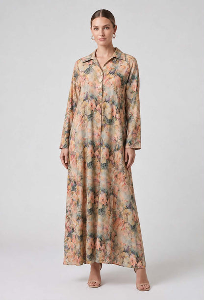 The Watercolor Blooms Maxi Dress