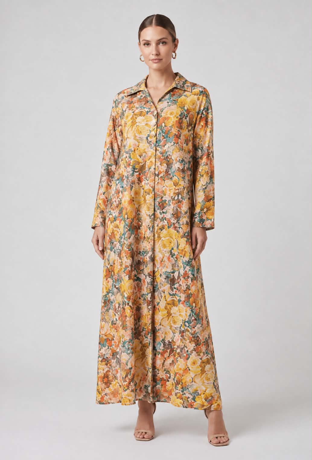 The Watercolor Blooms Maxi Dress