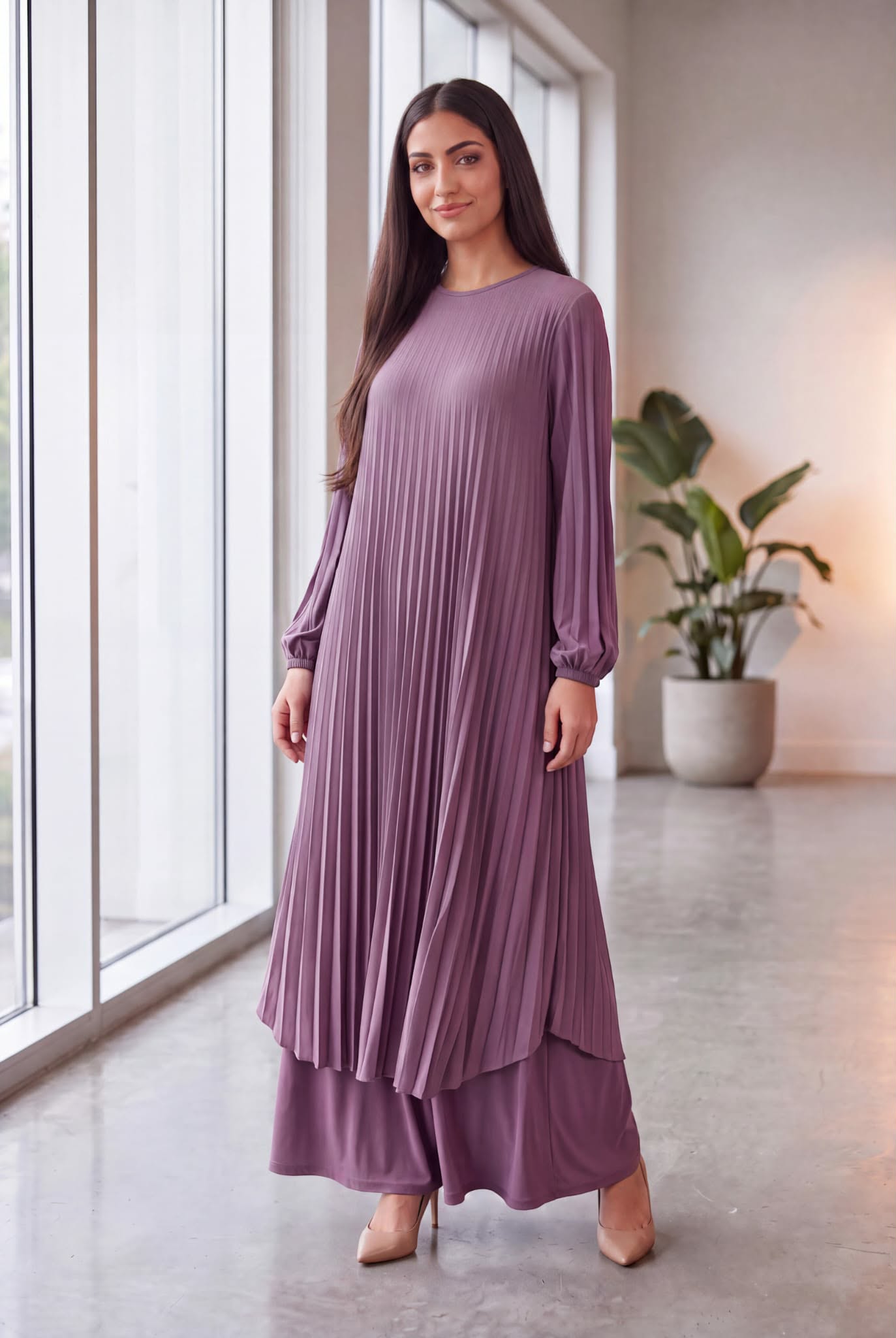 Modest flowy Two-Piece Casual Skirt Set