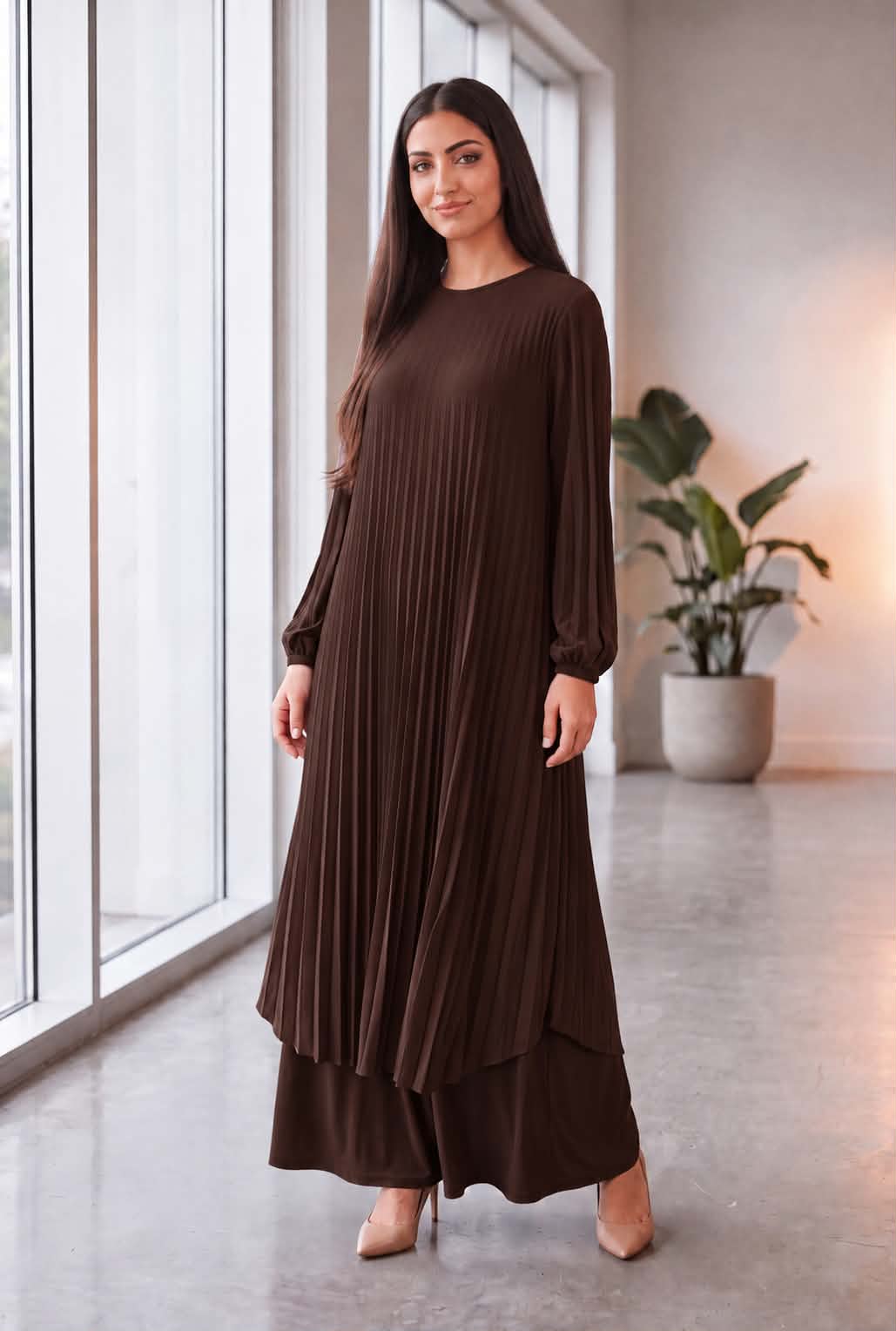 Modest flowy Two-Piece Casual Skirt Set