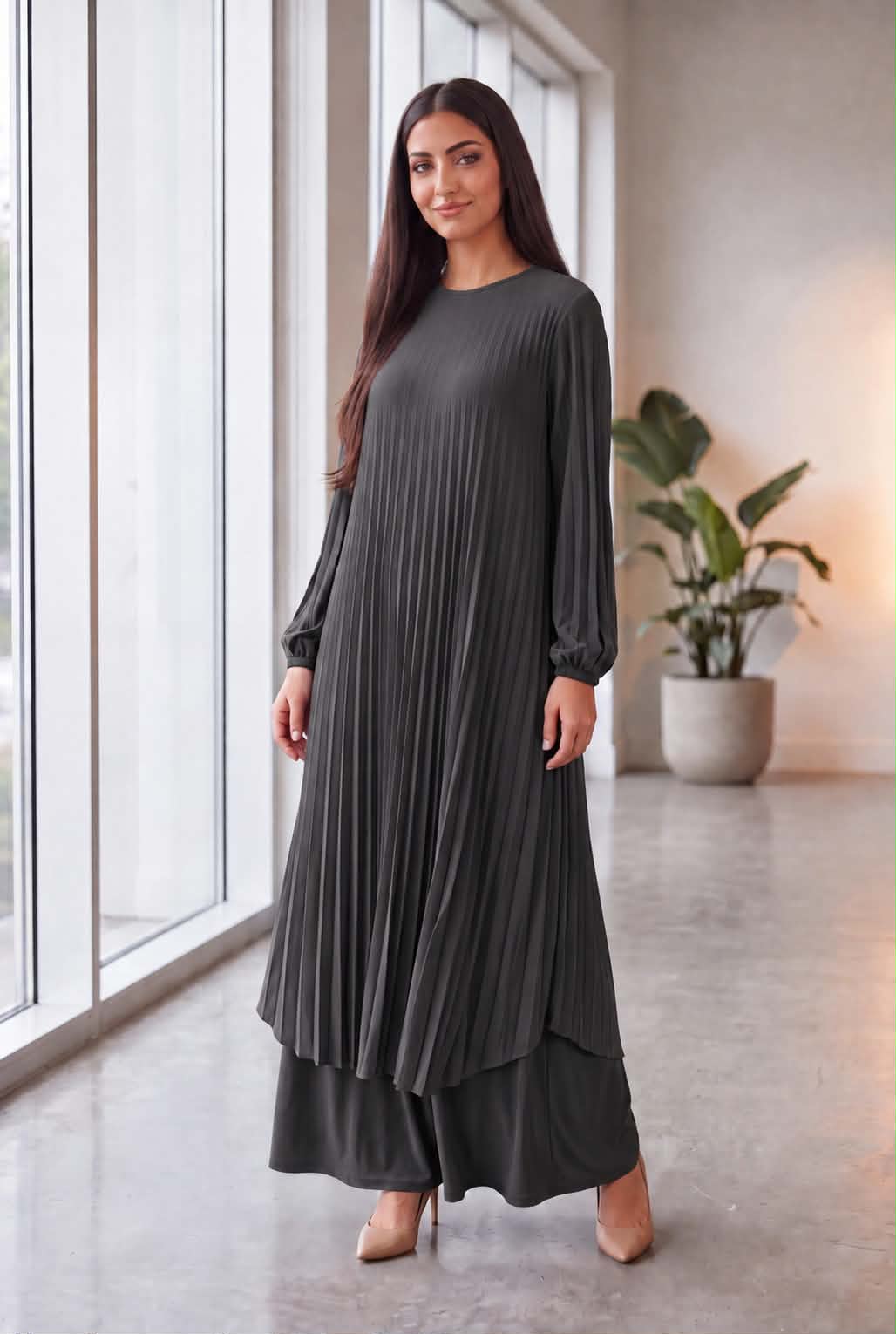 Modest flowy Two-Piece Casual Skirt Set