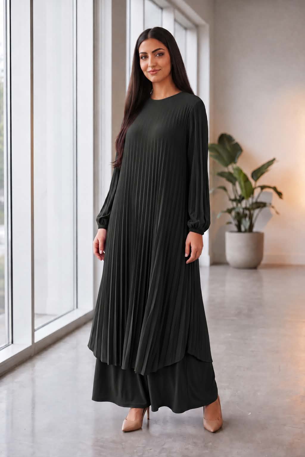 Modest flowy Two-Piece Casual Skirt Set