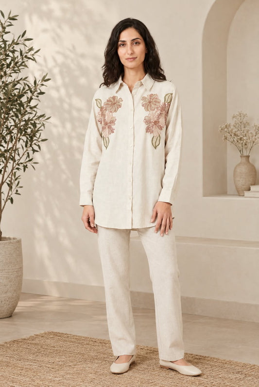 Oversized Blush Bloom Shirt