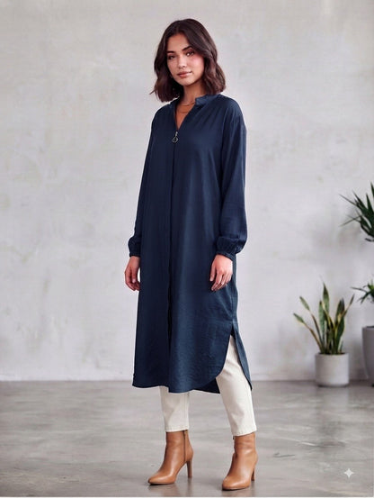 Longline Zip-Front Tunic