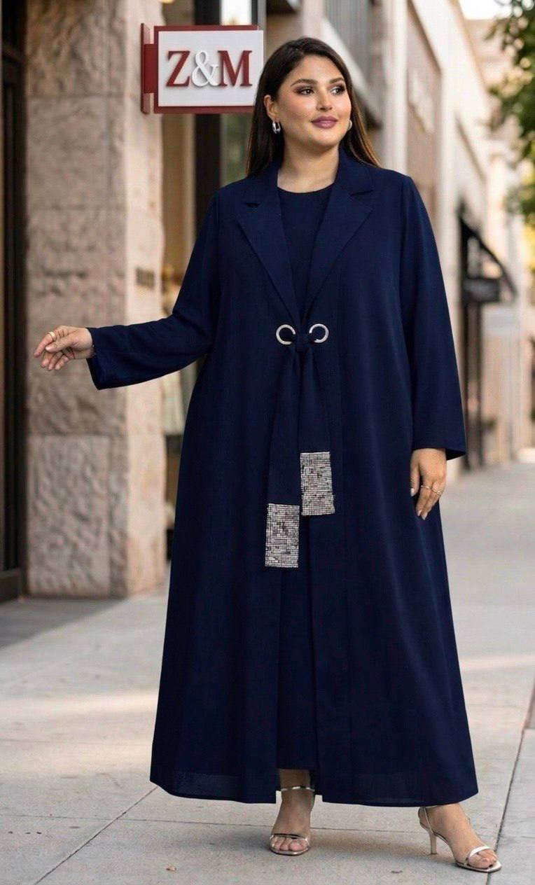 Elegant Sandy and Chiffon Abaya (2 pieces)