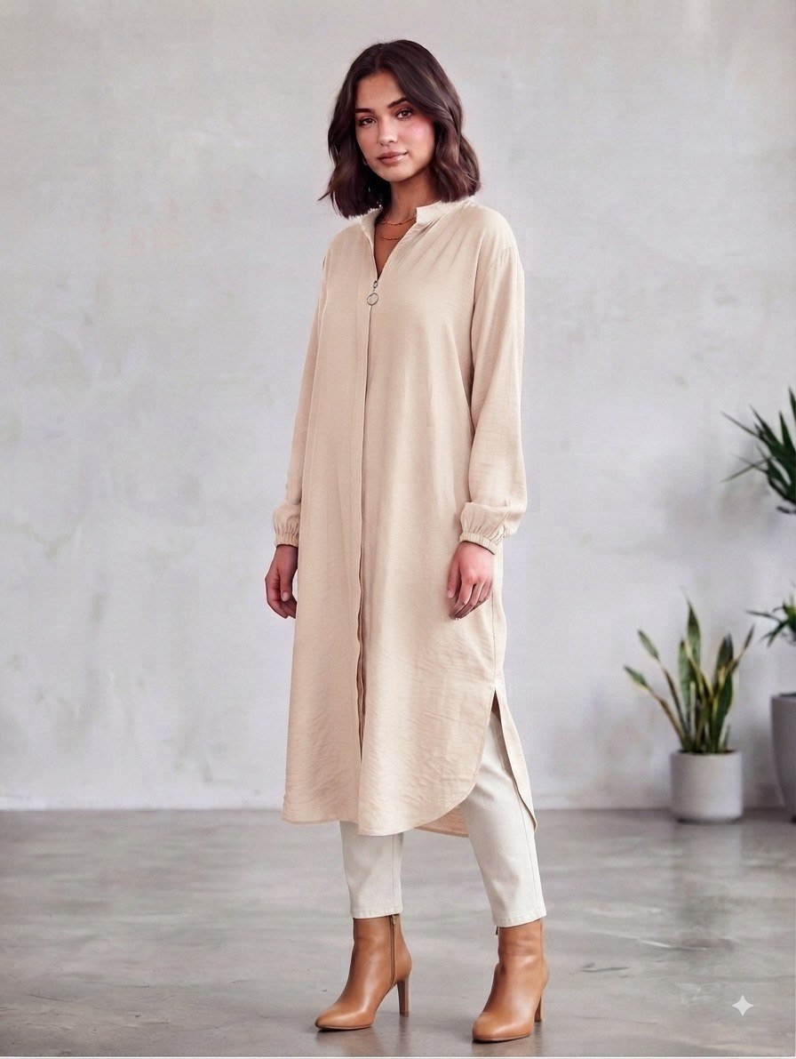 Longline Zip-Front Tunic