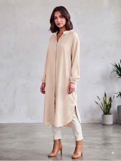 Longline Zip-Front Tunic