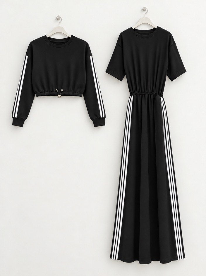 Z&M Two-Piece Sporty Stripe Dress