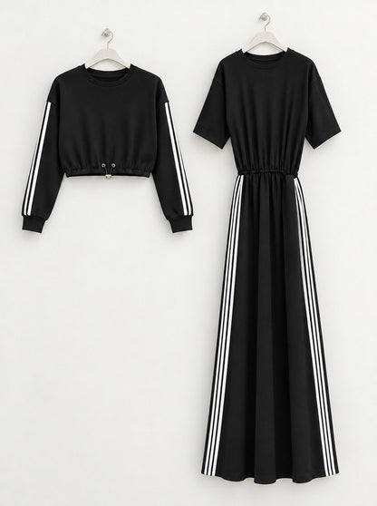 Z&M Two-Piece Sporty Stripe Dress