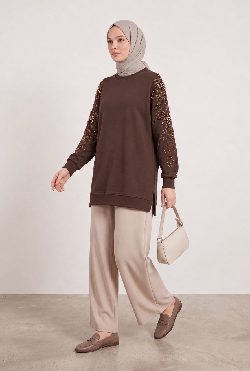 Flora-Pearl Sleeve Blouse