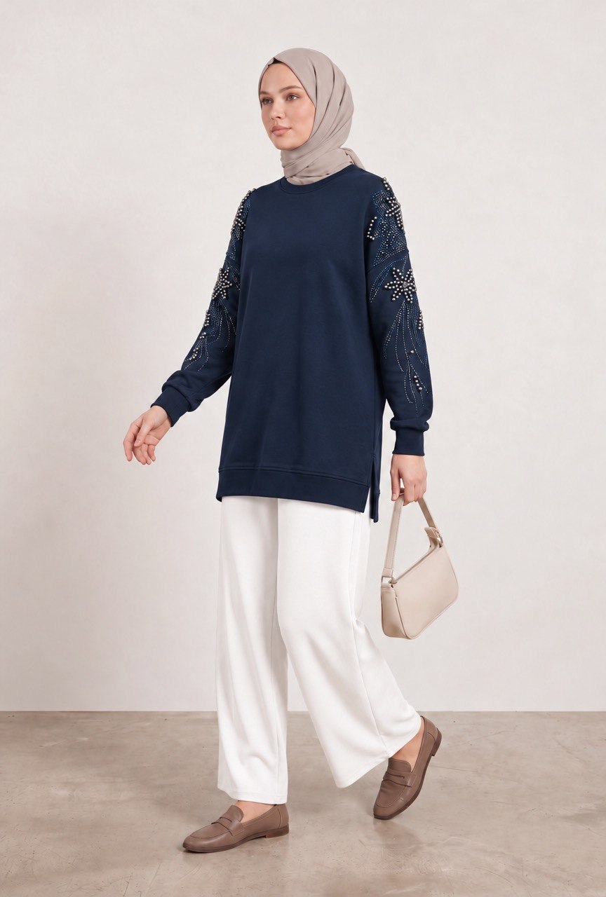 Flora-Pearl Sleeve Blouse