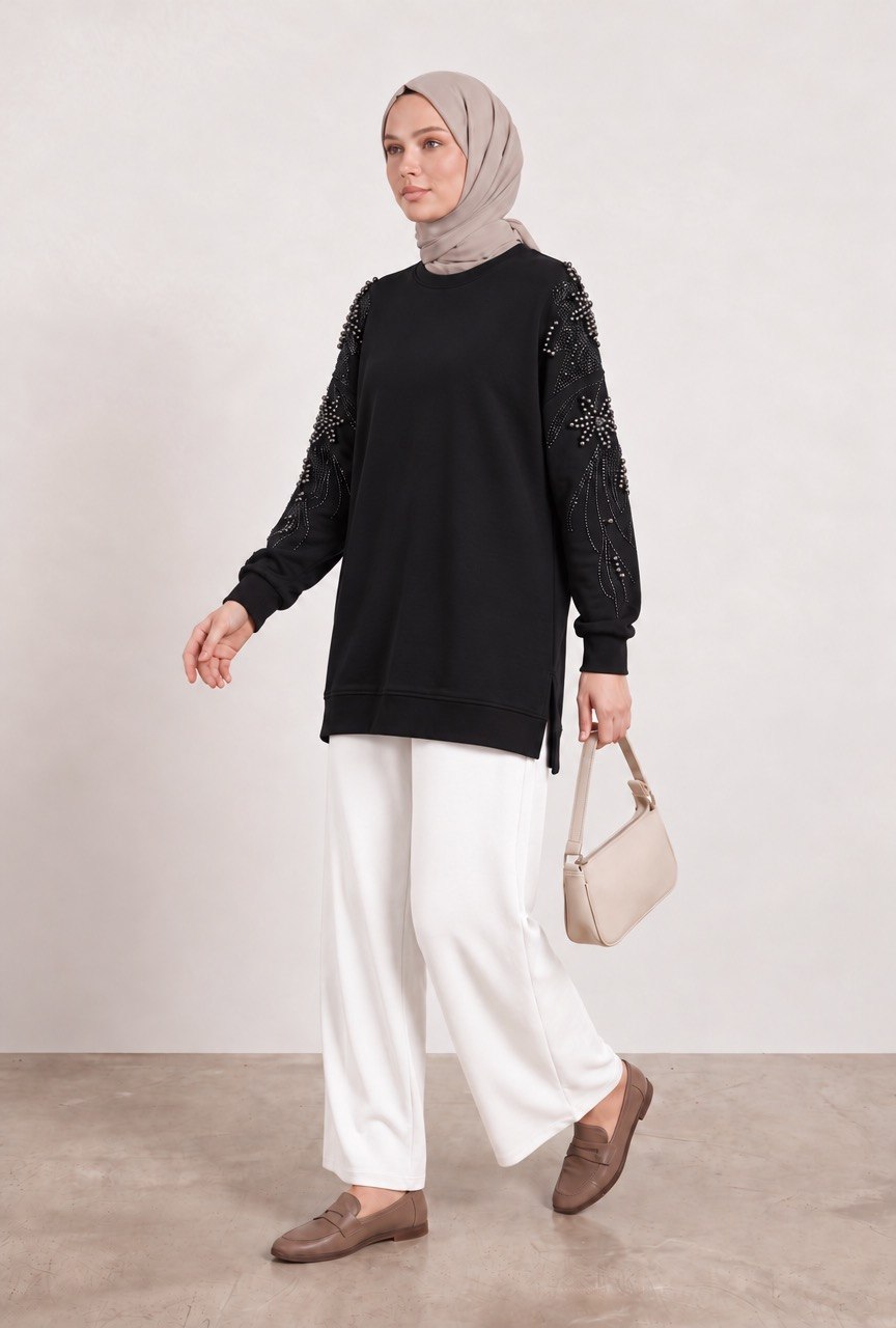 Flora-Pearl Sleeve Blouse