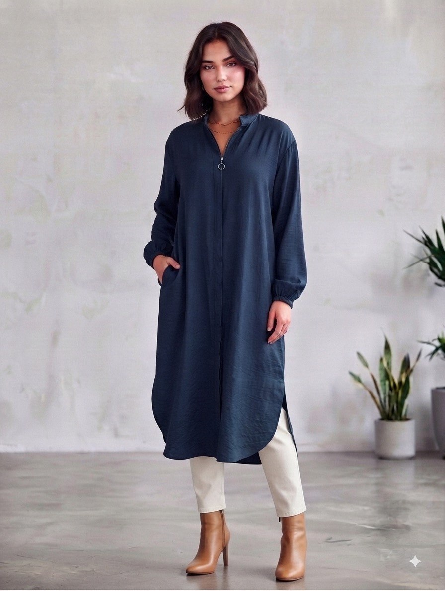 Longline Zip-Front Tunic