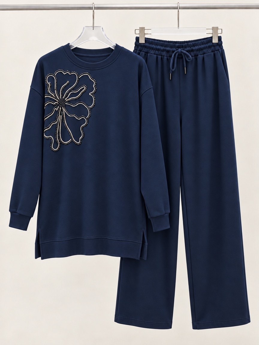Oversized Elastic Waist Casual Pants