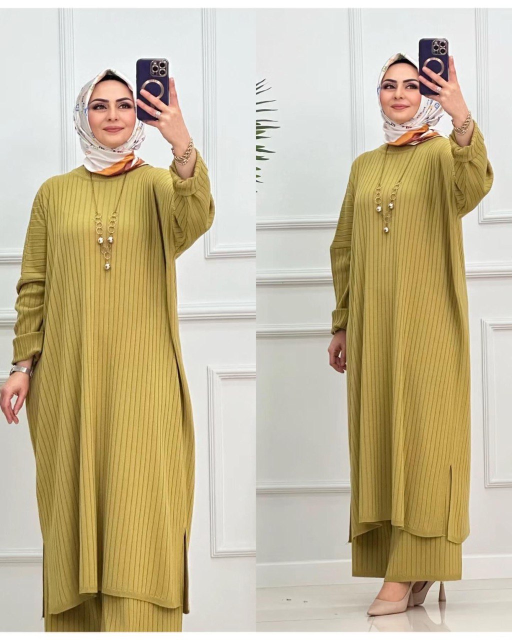 pull shirt et pentalon confortabe en tricot