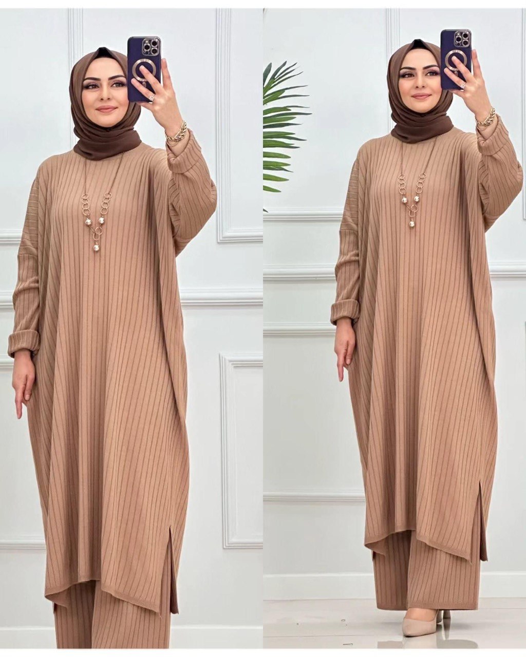 pull shirt et pentalon confortabe en tricot